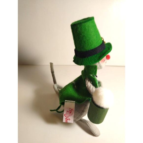ANNALEE St Patrick's Day Irish Dressed Mouse With Beer Mug 1993 Anthropomorphic - Picture 2 of 5